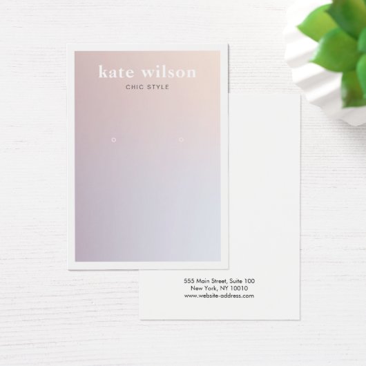 Modern Lavendel Gradient Earring Display Card (Schreibtisch)