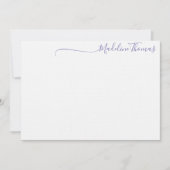 Modern Lavendel Script Calligraphy name card Mitteilungskarte (Vorderseite)