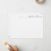 Modern Lavendel Script Calligraphy name card Mitteilungskarte (Vorderseite/Rückseite Beispiel)