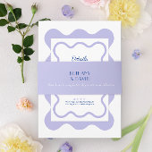 Modern Lavender Blue Wedding Einladungsbanderole