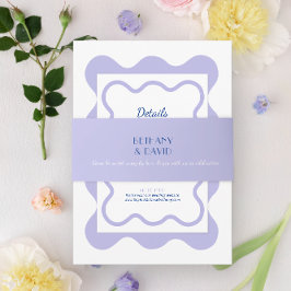 Modern Lavender Blue Wedding Einladungsbanderole