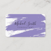 Modern Lavender Brush Stroke Paint Visitenkarte (Vorderseite)
