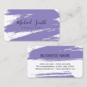 Modern Lavender Brush Stroke Paint Visitenkarte (Vorne/Hinten)