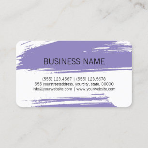 Modern Lavender Brush Stroke Paint Visitenkarte