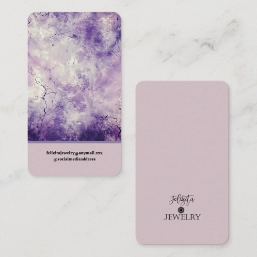 Modern Lavender Colored Earring Display Visitenkarte (Vorne/Hinten)