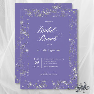 Modern Lavender Glam Diamond Frame Bridal Brunch Einladung