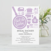 Modern Lavender Kitchen Bridal Dusche Einladung (Stehend Vorderseite)