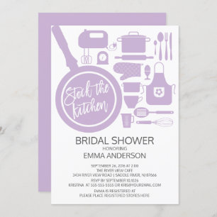 Modern Lavender Kitchen Bridal Dusche Einladung