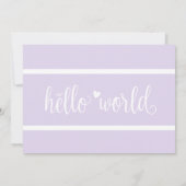 Modern Lavender Lila Hello World FotoCollage Ankündigung (Rückseite)