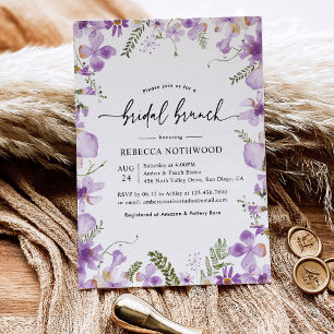 Modern Lavender Lilac Bridal Brunch Einladung
