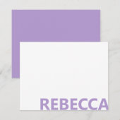 Modern Lavender Purple Bold Monogram Mitteilungskarte (Vorne/Hinten)