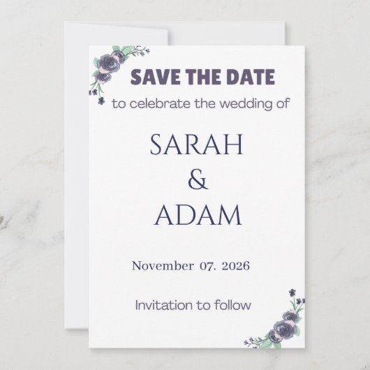 Modern Lavender Rose Wedding Save the Date Card (Vorderseite)