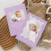 Modern Lavender Wavy Frame 2 Foto Birth Ankündigung
