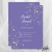 Modern Lavender White Glam Diamonds Bridal Brunch Einladung