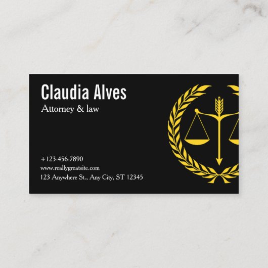 Modern Law & Justice Business Card | Attorney Visitenkarte (Rückseite)