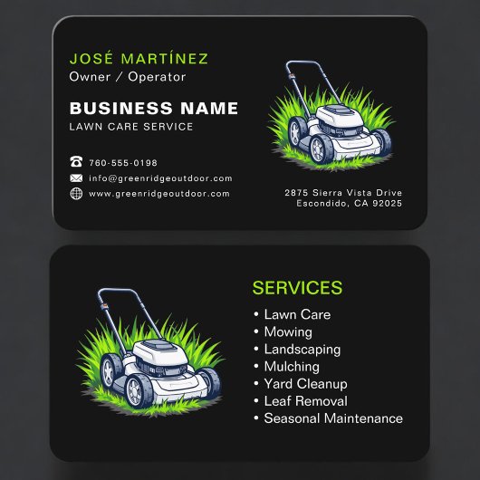 Modern Lawn Care and Maintenance Visitenkarte