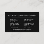 Modern Lawn Care Services Visitenkarte (Rückseite)