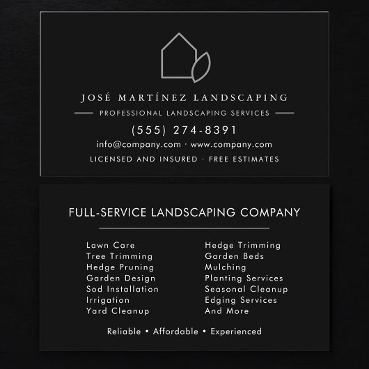 Modern Lawn Care Services Visitenkarte