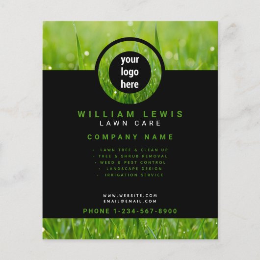 Modern Lawn Care Simple Business Logo Landscaping  Flyer (Vorne)