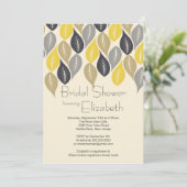Modern Leaf Fall Bridal Dusche Einladung (Stehend Vorderseite)