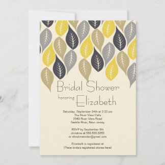 Modern Leaf Fall Bridal Dusche Einladung