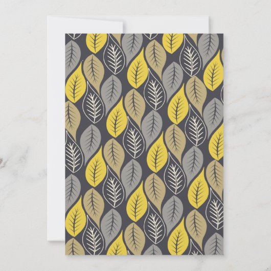 Modern Leaf Fall Bridal Dusche Einladung (Rückseite)