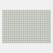Modern Leaf Gingham Pinstripe Pattern Mix Green | Geschenkpapier Set (Vorderseite 2)