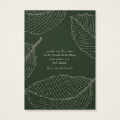 Modern Leaf Pattern Schmuck Earring Display Card (Rückseite)