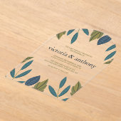 Modern Leaf Wedding Acryleinladungen (Ablage )