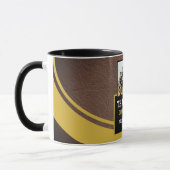 Modern Leather Team Name Foto Coach Danke Tasse (Links)