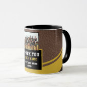 Modern Leather Team Name Foto Coach Danke Tasse (VorderseiteRechts)