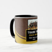 Modern Leather Team Name Photo Coach Thank you Tasse (Vorderseite Links)