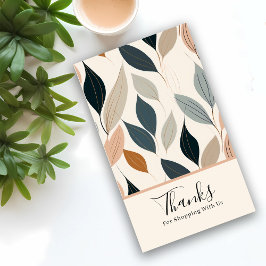 Modern Leaves Business Thank You Enclosure Card Visitenkarte