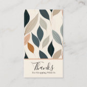 Modern Leaves Business Thank You Enclosure Card Visitenkarte (Vorderseite)