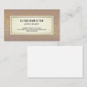 Modern Leaves Gold Line Pattern Visitenkarte (Vorne/Hinten)