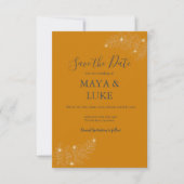 Modern leaves Marigold colour  Save The Date (Vorderseite)