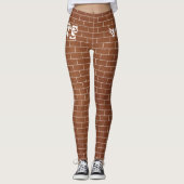 Modern Leggings Brick Wall Design and Custom Text (Vorderseite)