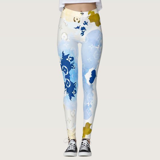 modern leggings in blue camouflage (Vorderseite)