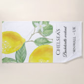 Modern Lemon Bachelorette Weekend Beach Handtuch (Vorderseite)