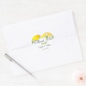 Modern Lemon Boho Summer Wedding Vielen Dank Herz-Aufkleber (Umschlag)