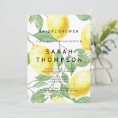 Modern Lemon Bridal Dusche Einladung (Stehend Vorderseite)