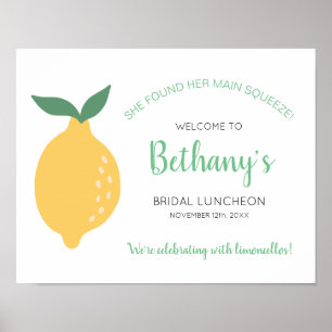 Modern Lemon Bridal Luncheon Begrüßungszeichen Poster