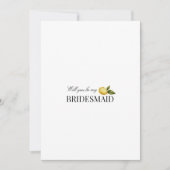 Modern Lemon Bridesmaid Vorschlag Card Save The Date (Vorderseite)