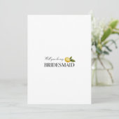 Modern Lemon Bridesmaid Vorschlag Card Save The Date (Stehend Vorderseite)