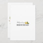 Modern Lemon Bridesmaid Vorschlag Card Save The Date (Vorne/Hinten)