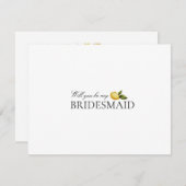 Modern Lemon Bridesmaid Vorschlag Card Save The Date (Vorne/Hinten)