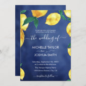 Modern Lemon Capri Hochzeitsziel Italien Einladung (Vorne/Hinten)