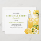 Modern Lemon Citrus Birthday Party Picnic Einladung (Vorne/Hinten)