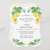 Modern Lemon Citrus Floral Elegant Bridal Shower Einladung (Vorne/Hinten)