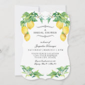 Modern Lemon Citrus Floral Elegant Bridal Shower Einladung (Vorderseite)